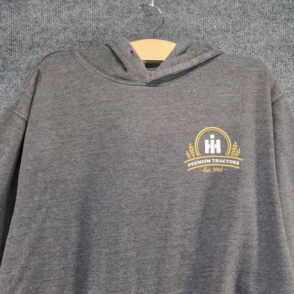 Case IH Men's International Harvester Hoodie Gray Medium Long Sleeve Pullover - Picture 2 of 16